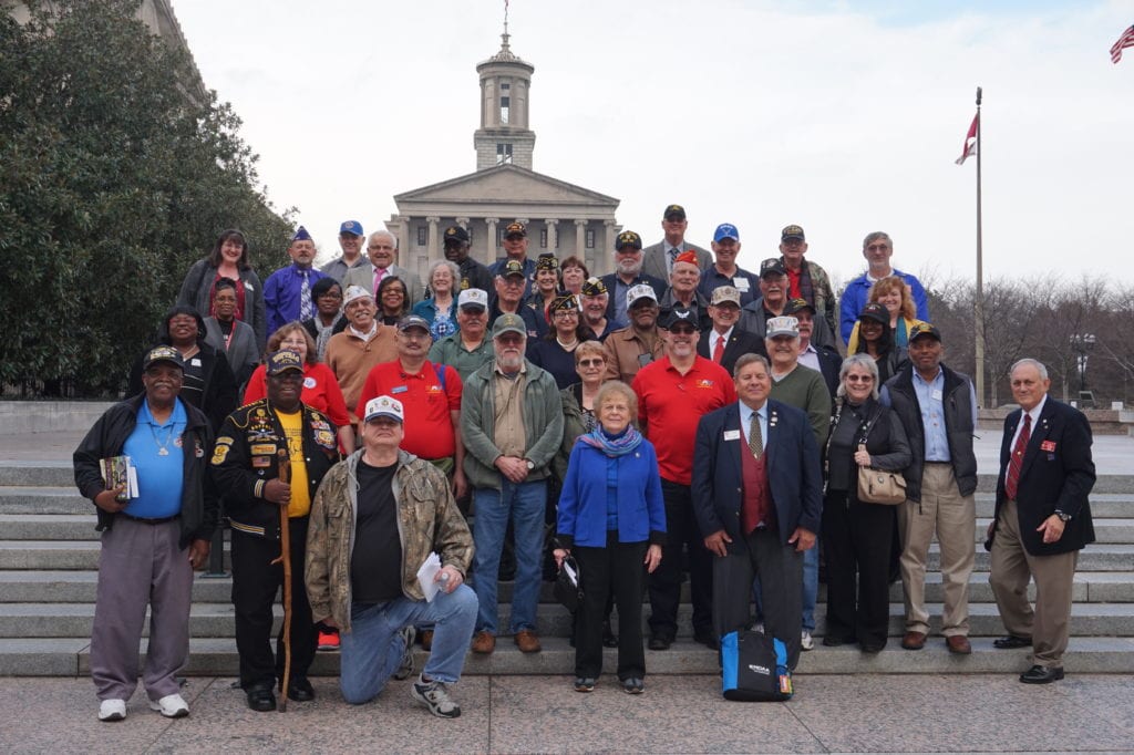 A Group of Veterans Outdoors